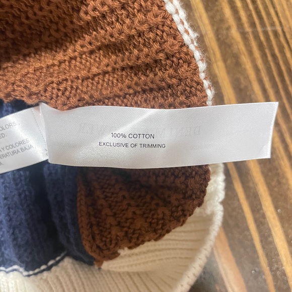 Denim & Flower Men's Colorblock Crewneck Sweater-Green, Blue, Brown, White, NWT - Picture 5 of 7